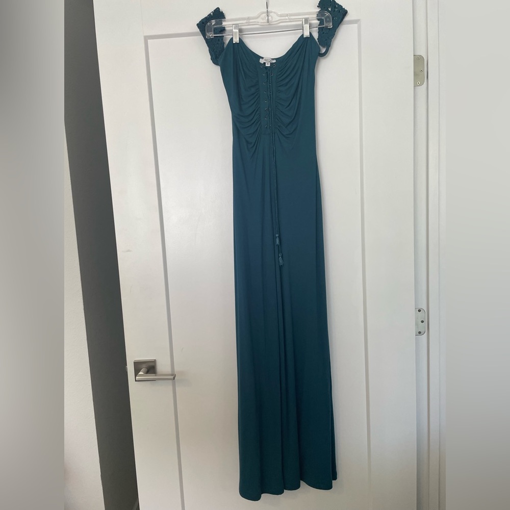 Gorgeous blue strapless SKY jumpsuit.
